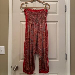 Red Traditional Print Jumpsuit